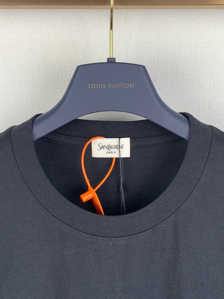 Saint Laurent Simple Logo Patch T-Shirt in Black