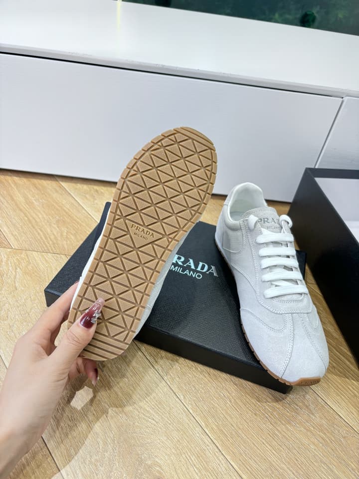 Prada FW25 German Training Shoes in Dark Brown Suede