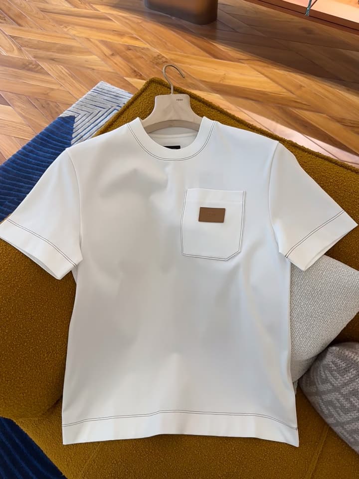 Fendi Leather Patch Logo Cotton T-Shirt – 26SS
