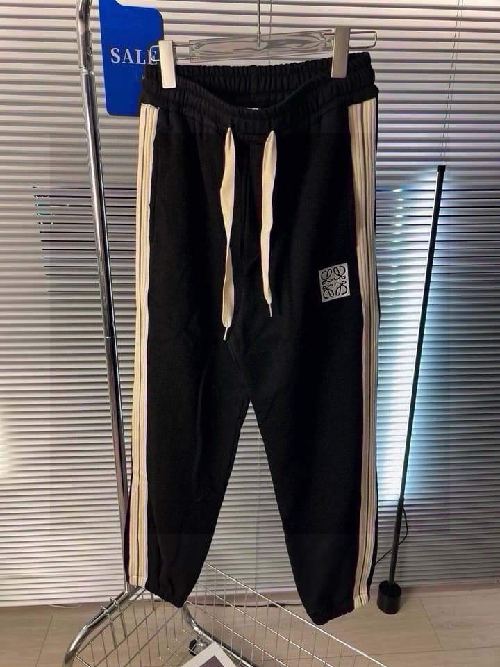Loewe Woven Tape Knit Embroidery Sweatpants – 24SS in Black