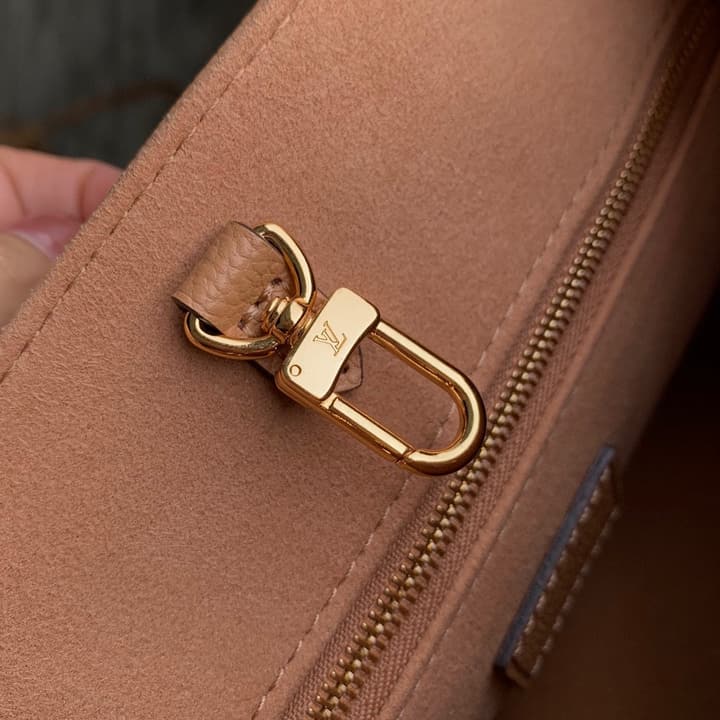 Louis Vuitton OnTheGo Small Tote Bag in Light Tan Embossed Monogram