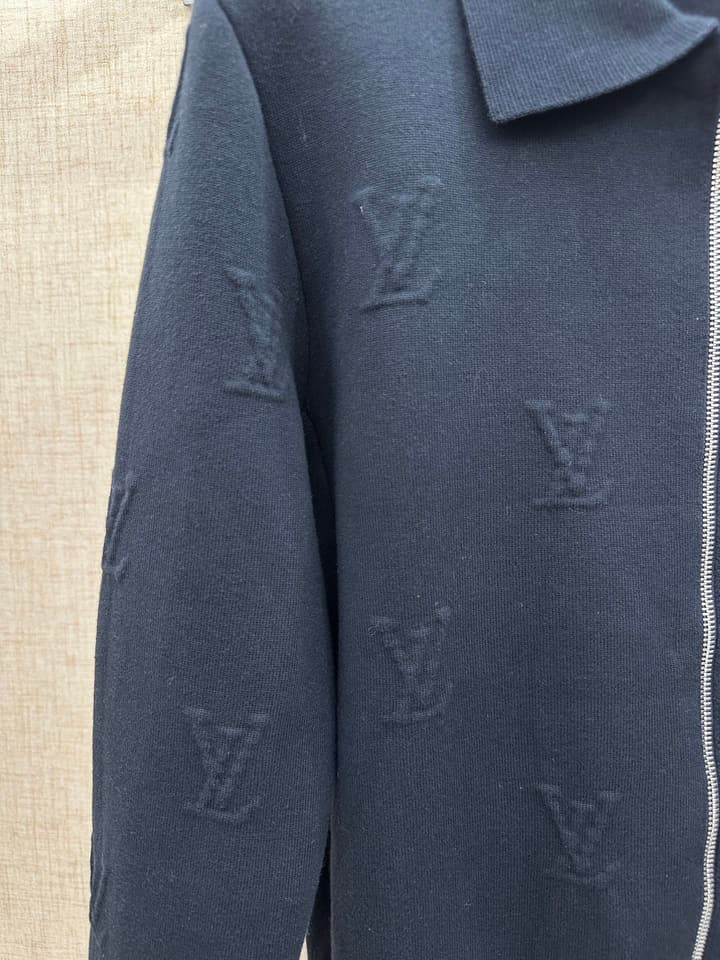 Louis Vuitton Jacquard Knit Jacket in Deep Navy Knitted Jacket