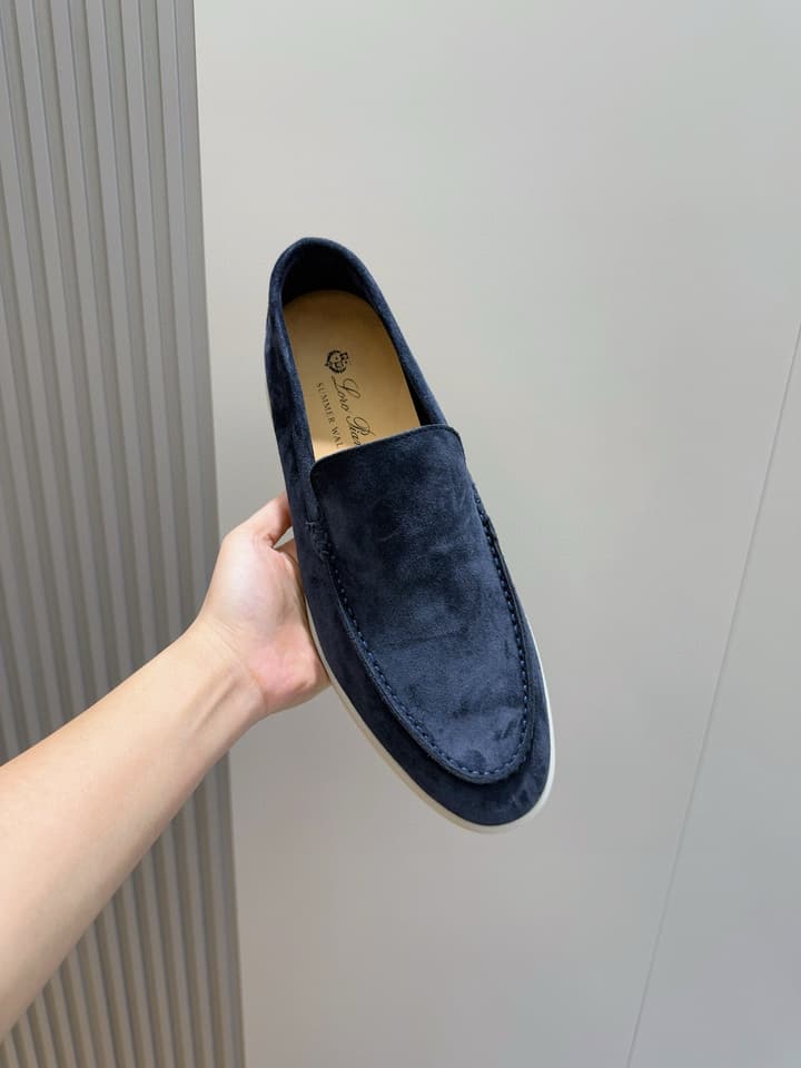Loro Piana Italian Handmade Suede Driving Shoes in Black Suede