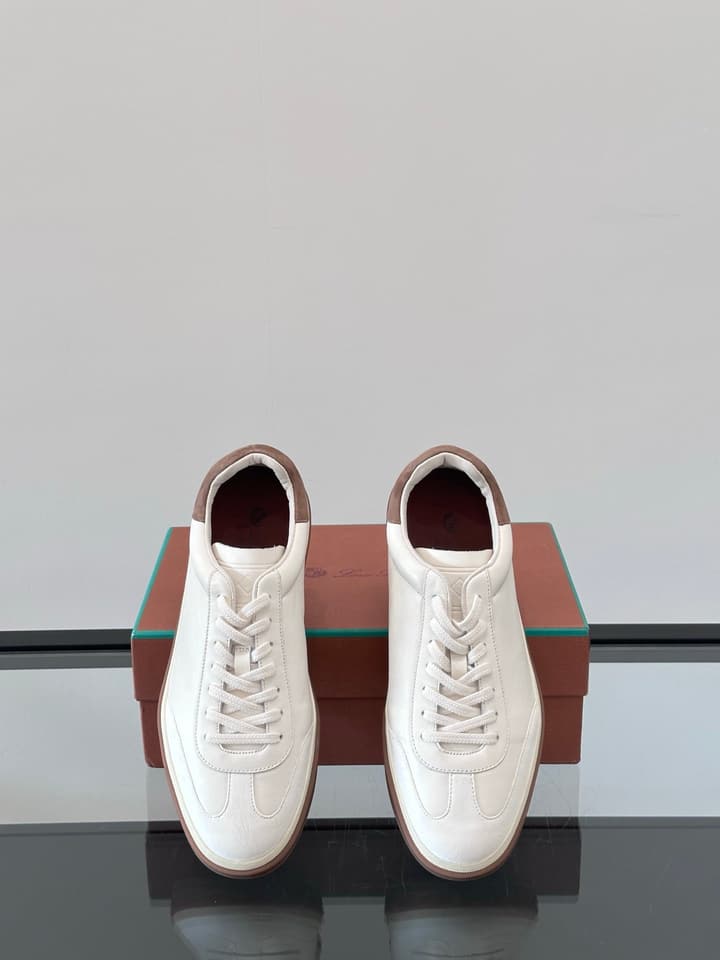 Loro Piana WeekendWalk Suede Sneakers in Cream Suede