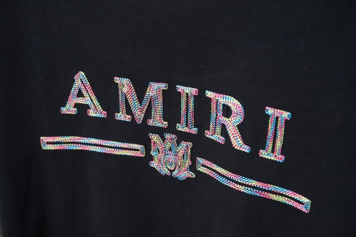 Amiri Embroidered Letter T-Shirt – 26SS Early Spring Collection in Black