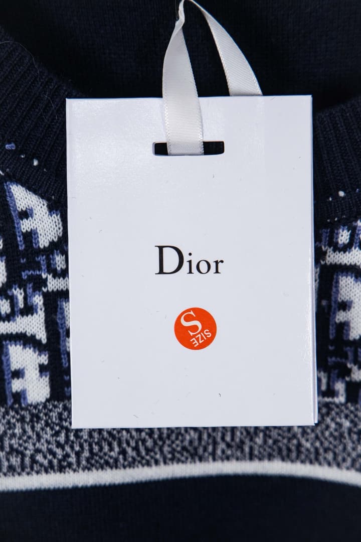 Dior Monogram Double-Sided Jacquard Crewneck Sweater – 24SS in Navy Monogram Pattern