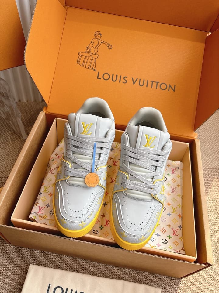 Louis Vuitton LV Trainer Sneakers in All Black Silver Monogram