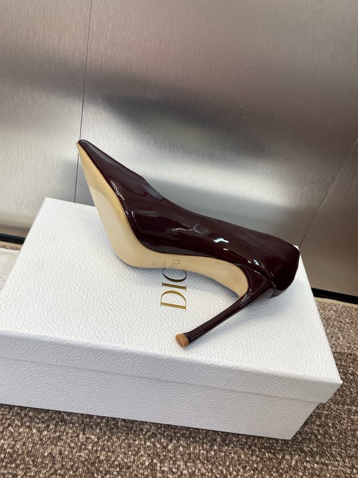 Dior CD Logo Pointed Toe Pumps – 2025 Spring/Summer Haute Couture Collection in Shiny Black Flat