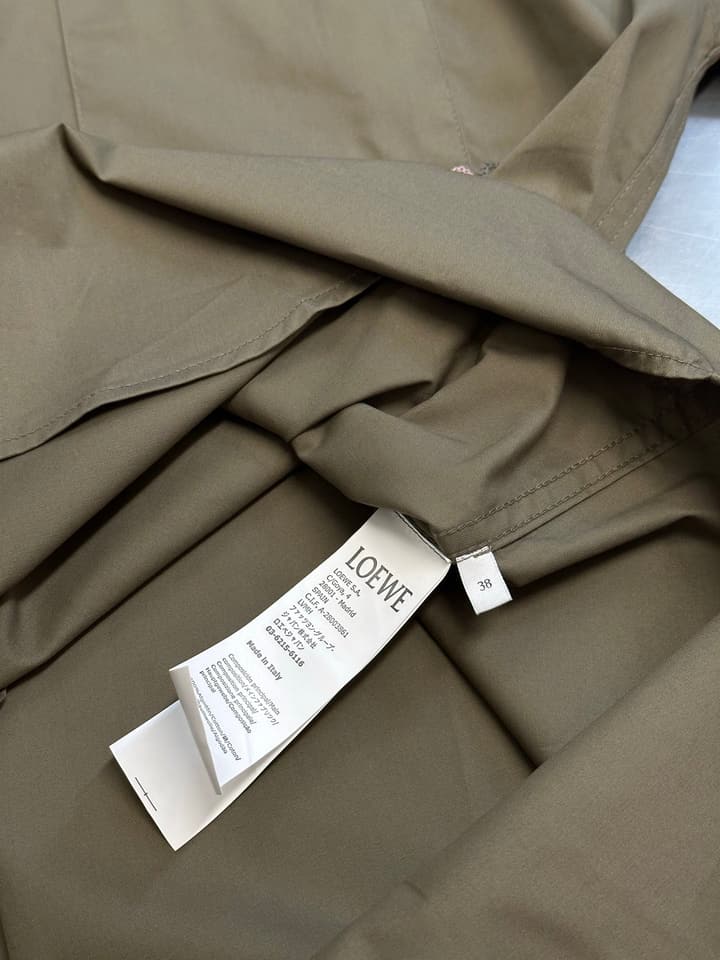 Loewe Anagram Two-Tone Embroidered Pocket Shirt in Cream