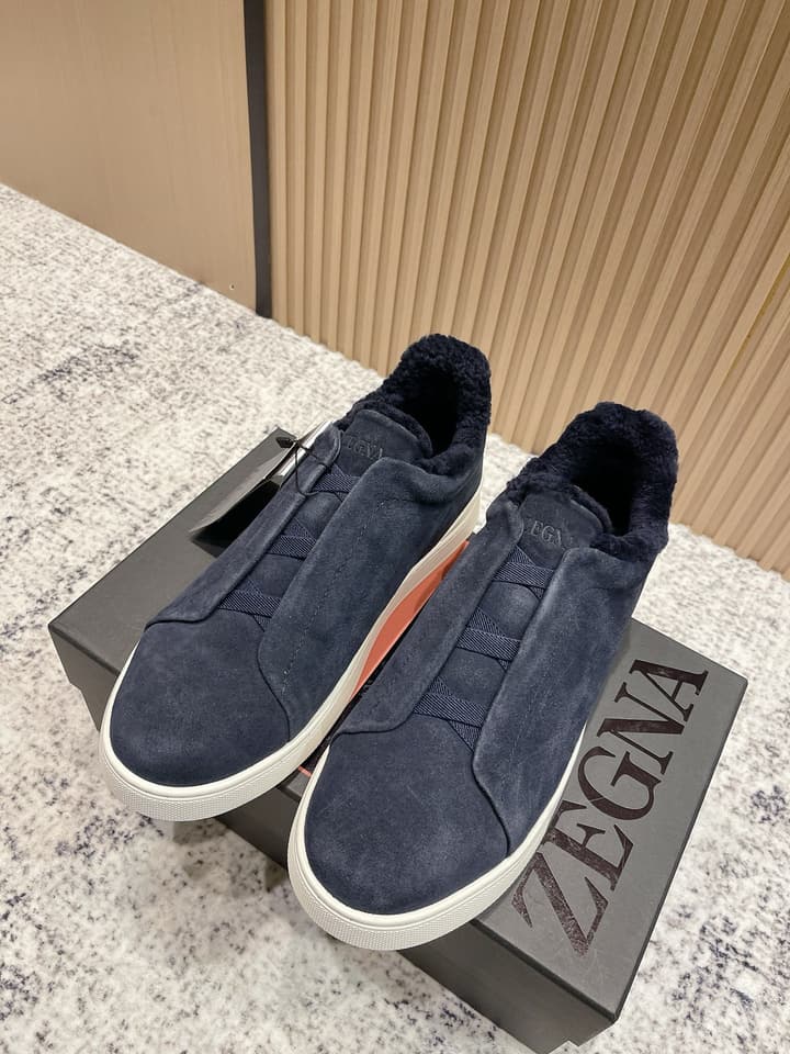 Zegna Triple Stitch Low-Top Casual Shoes – 2025SS in Black Leather