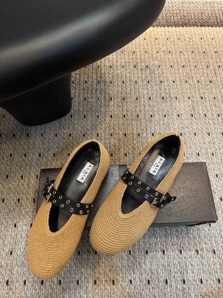 Alaïa Raffia Ballet Flats – 25FW
