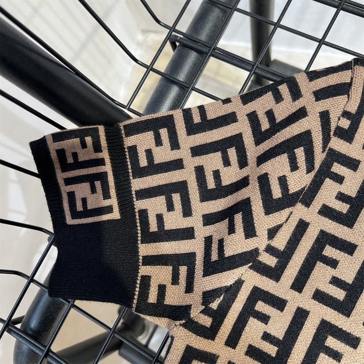 Fendi Double F Monogram Jacquard Knit Dress in Coffee Monogram Knit Dress