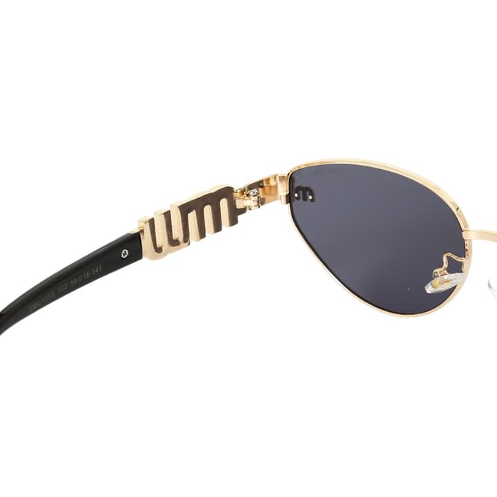 Miu Miu Logo Oval Gradient Sunglasses in Gold