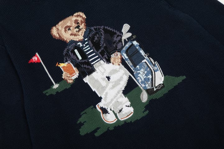 Ralph Lauren Bear Golf Knitted Sweater – Autumn/Winter Collection in Navy Blue Bear Martini