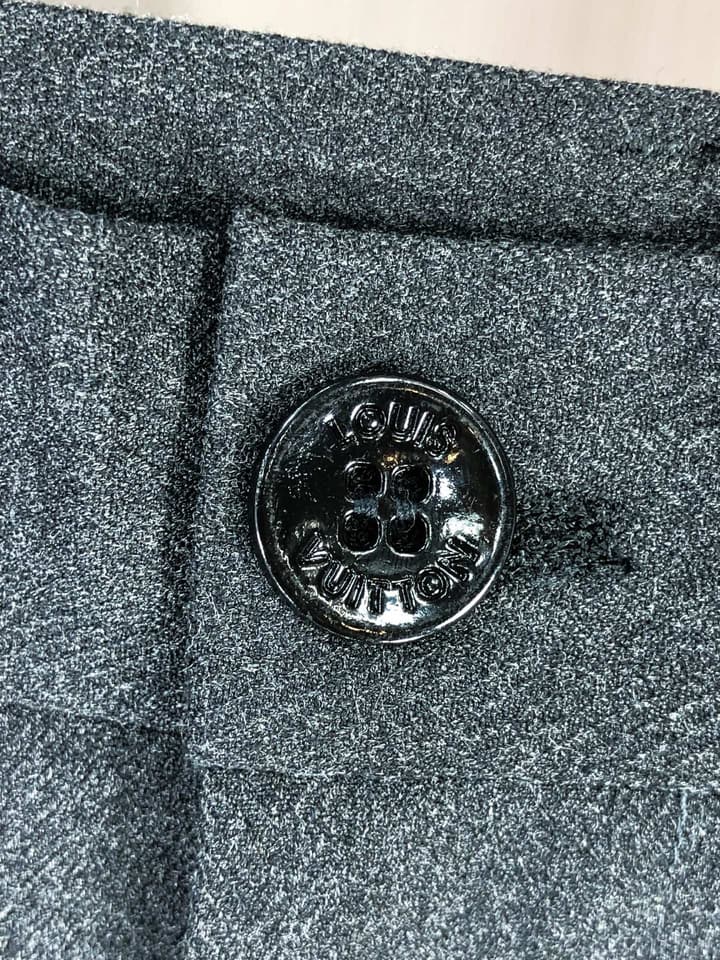 Louis Vuitton Men's Slim Fit Blend Suit Set – Autumn/Winter Collection in Dark Gray