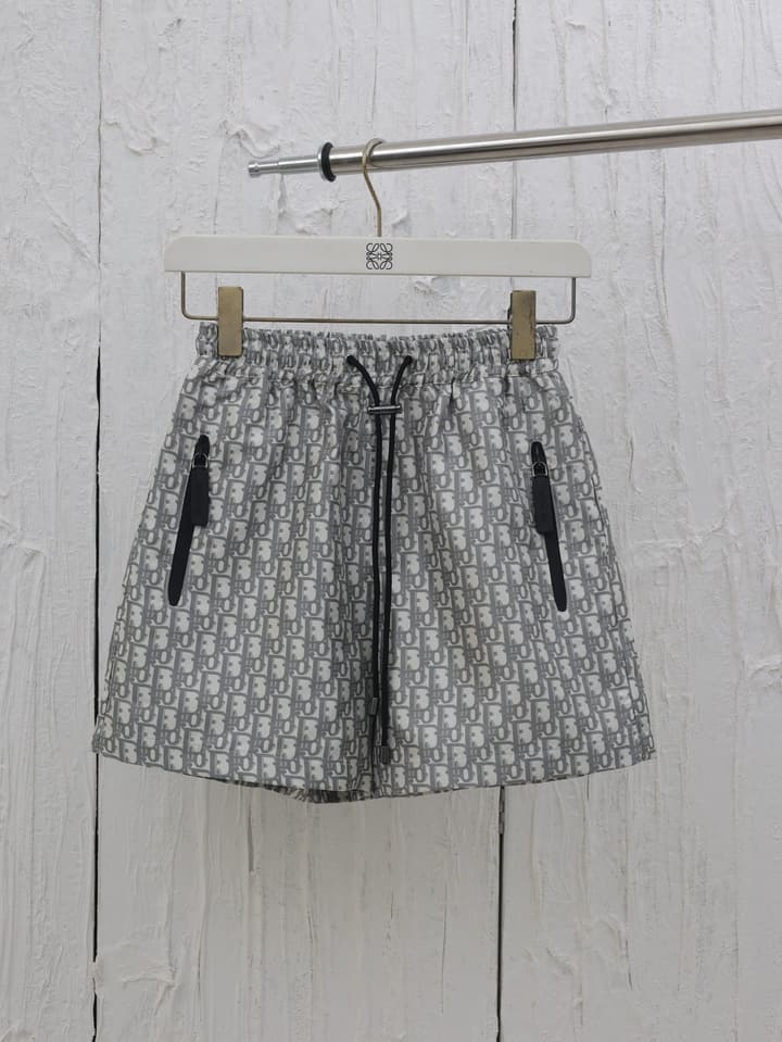 Dior Gold Taffeta Jacquard Oblique Shorts – 2025 in Navy Blue