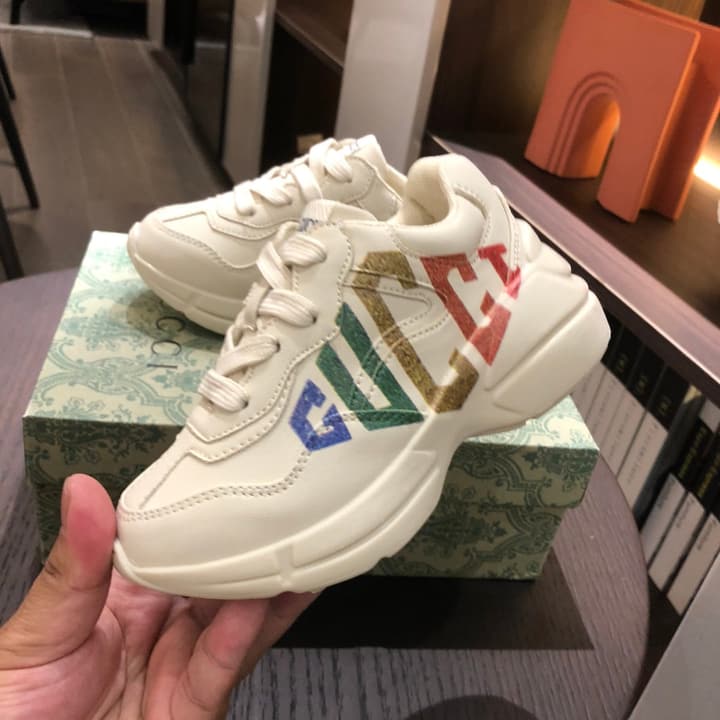 Gucci Children's Dad Sneakers – Kids Collection in Cream With Cartoon Graphic