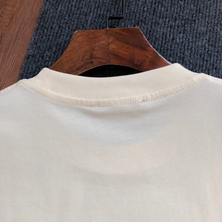 Dior Embroidered Logo T-Shirt – 2026SS in Apricot Ringer With Navy Collar