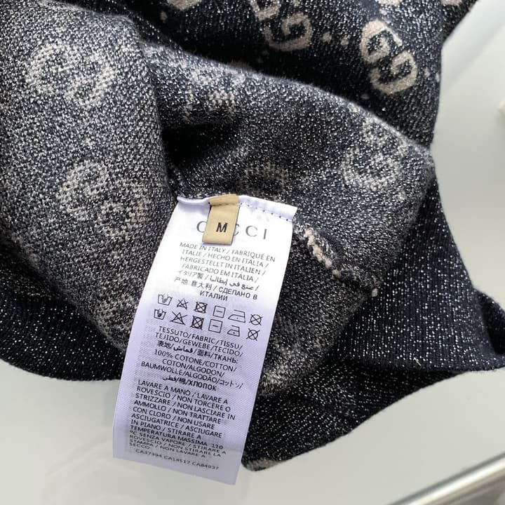 Gucci Silver Thread Jacquard Crewneck Sweater – Autumn/Winter Collection in Black