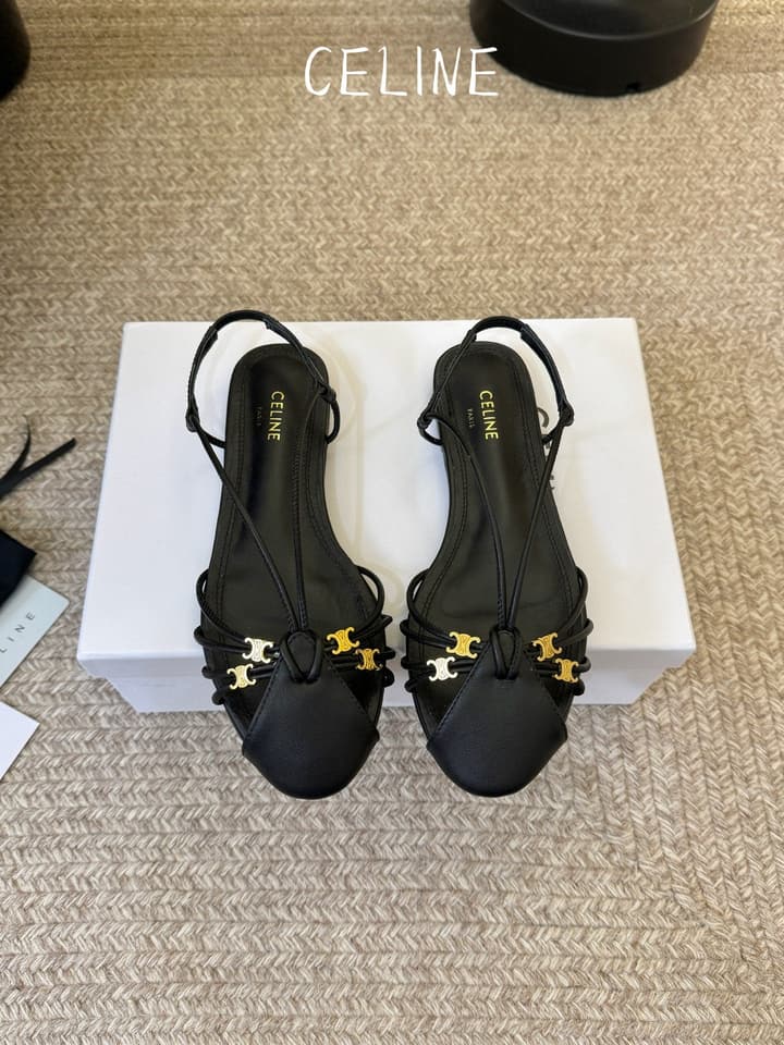 Celine Triomphe Ankle Strap Sandals – Spring/Summer Collection in Black