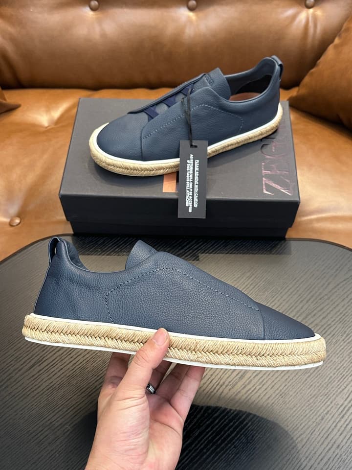 Ermenegildo Zegna Triple Stitch Low-Top Sneakers in Black Suede