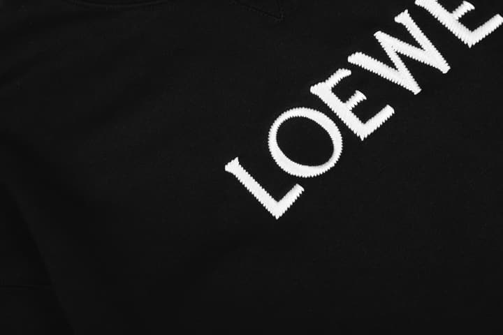 Loewe Center Letter Embroidered Crewneck Sweatshirt – 25SS in Black