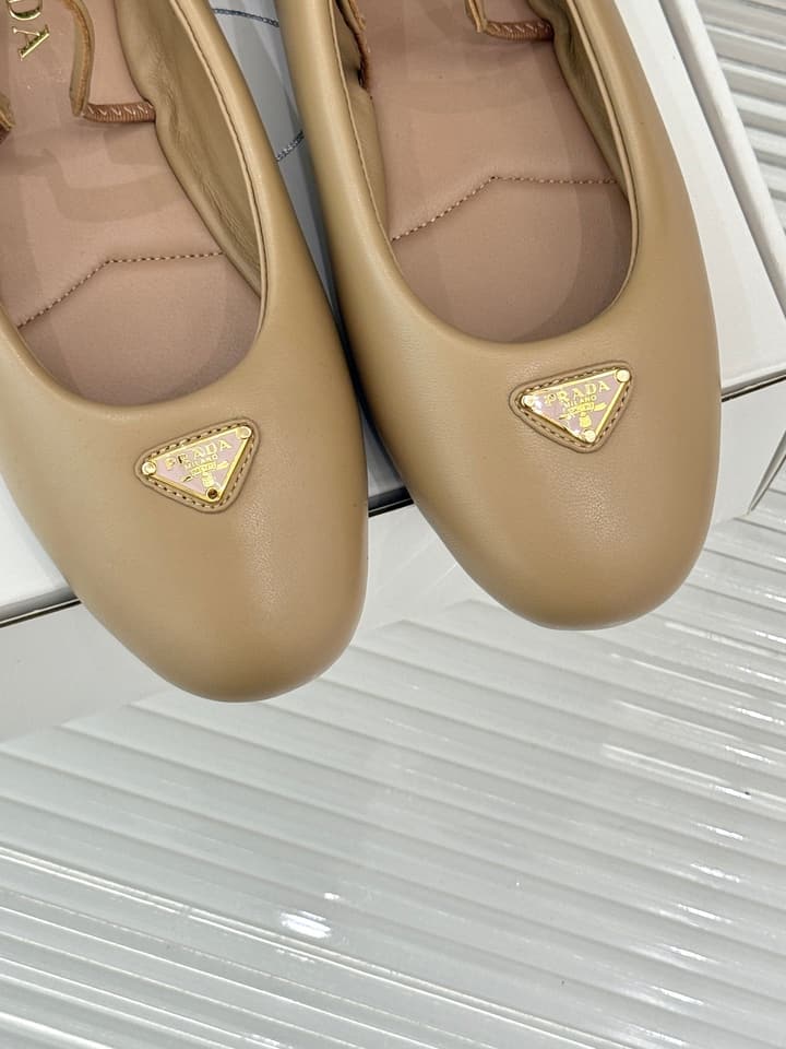 Prada Classic Mary Jane Flats in Cream