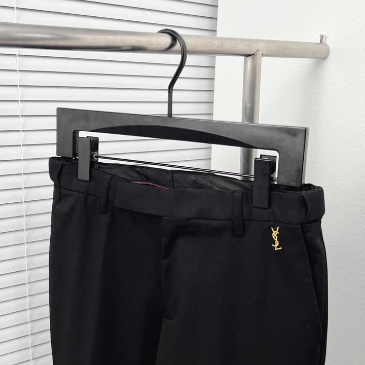 Saint Laurent Iconic Double-Breasted Trousers in Classic Black