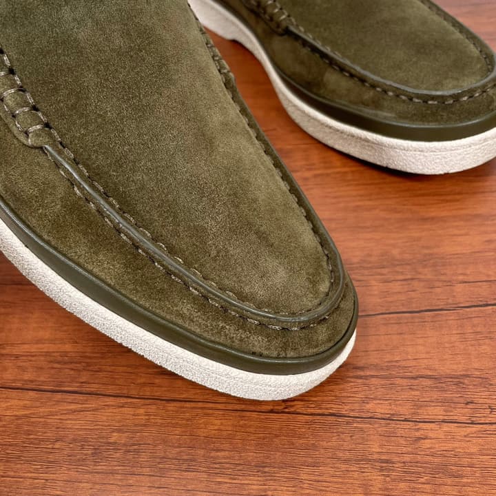 Zegna Men's Suede Leather Slip-On Loafers in Black Suede Loafer