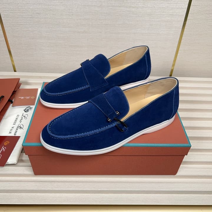 Loro Piana New Moccasin Shoes in Brown Suede