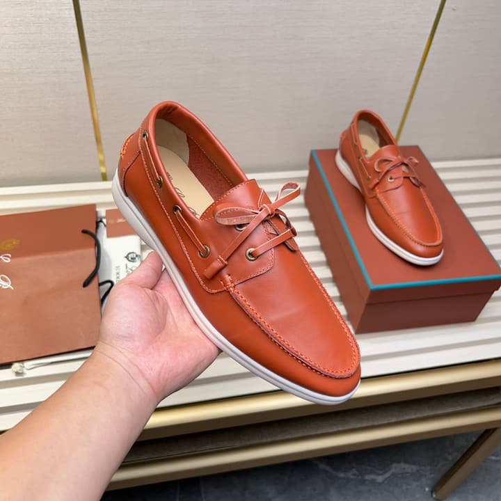 Loro Piana Moccasin Shoes – 2025 Collection in Navy Blue Leather