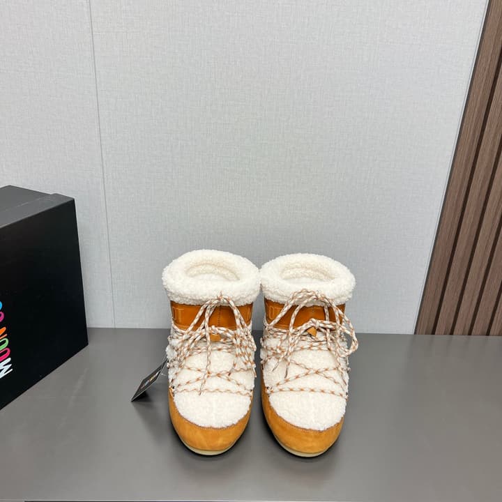 Moon Boot Fluffy Snow Boots – 2024FW in Beige