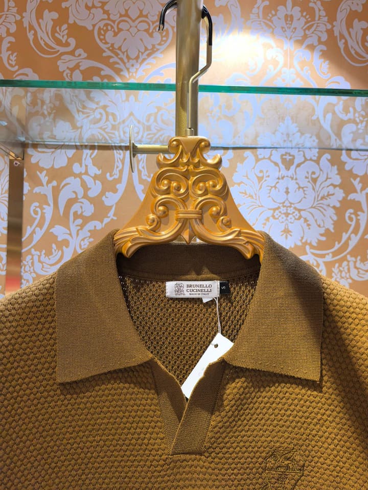 Brunello Cucinelli Logo Embroidered Knit Sweater – Spring/Summer Collection – 2026SS in Coffee Brown