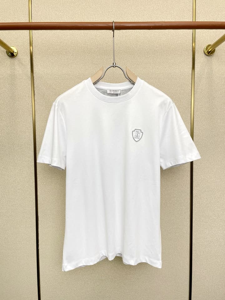 Brunello Cucinelli Men's Casual Short-Sleeve T-Shirt – 2025SS in Black Shield