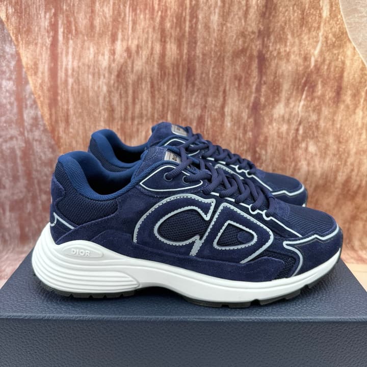 Dior B30 Technical Fabric Sneakers in Navy Blue Mesh B30 Sneaker