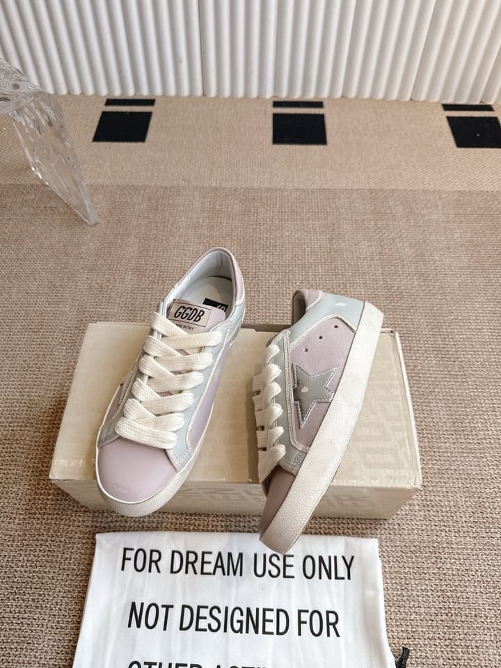 Golden Goose Distressed Leather Sneakers in Dark Green