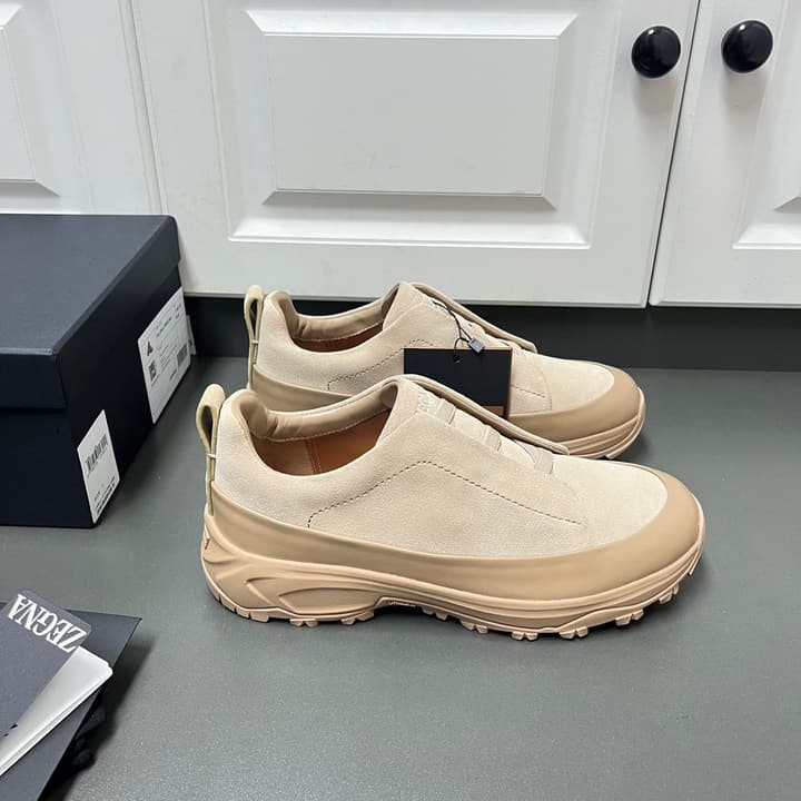 Zegna Triple Stitch™ Monte Perforated Casual Shoes in White Smooth