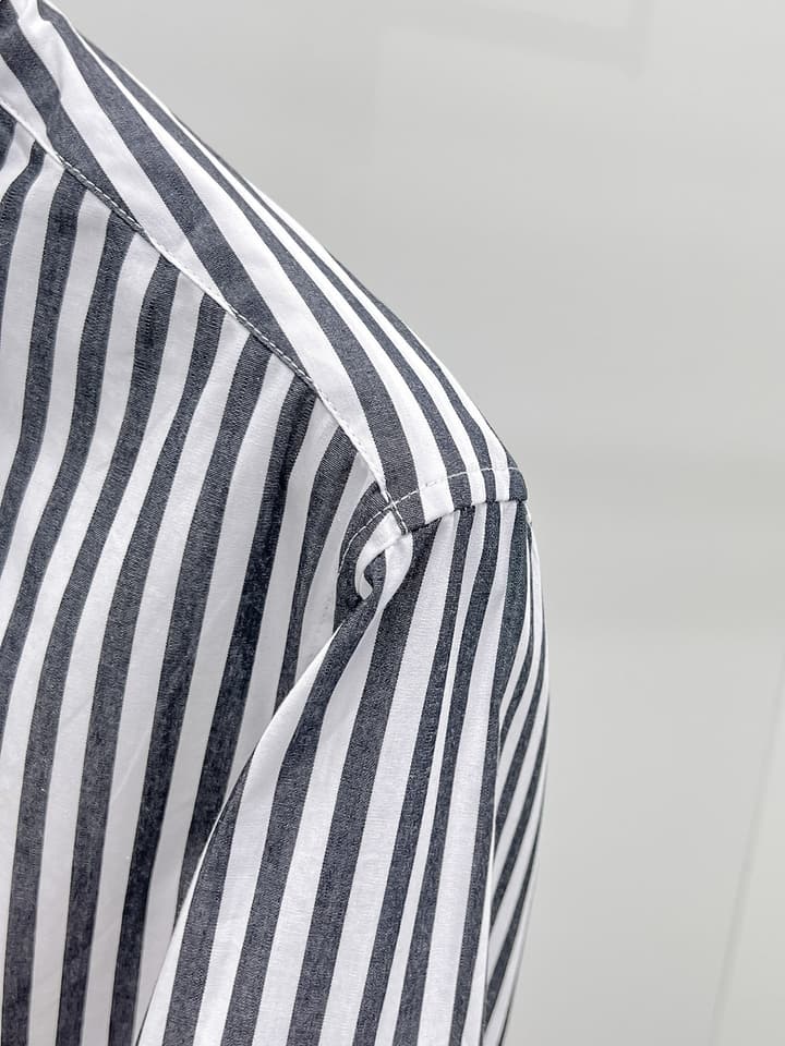Hermès Long-Sleeve Shirt in Light Blue Striped