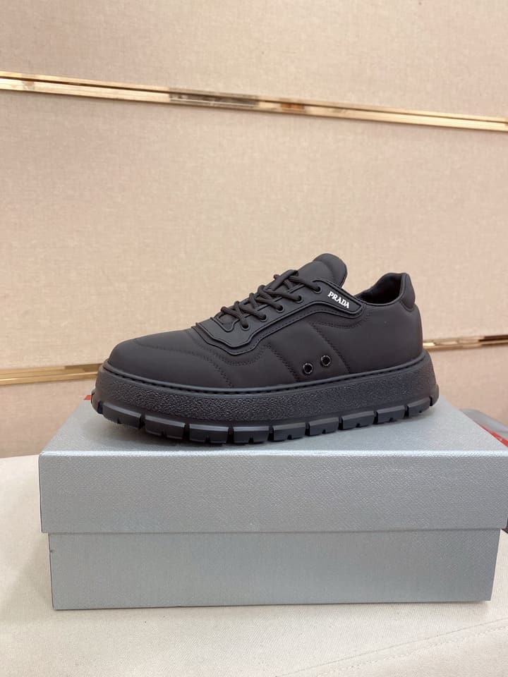 Prada Men's Waterproof Air Cushion Sneakers in Dark Grey