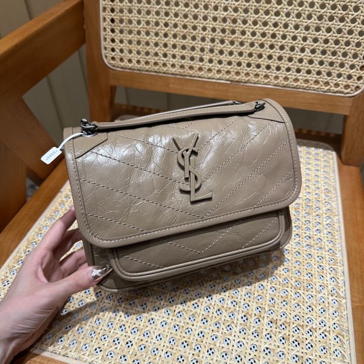 Saint Laurent Niki Baby Shoulder Bag in Apricot