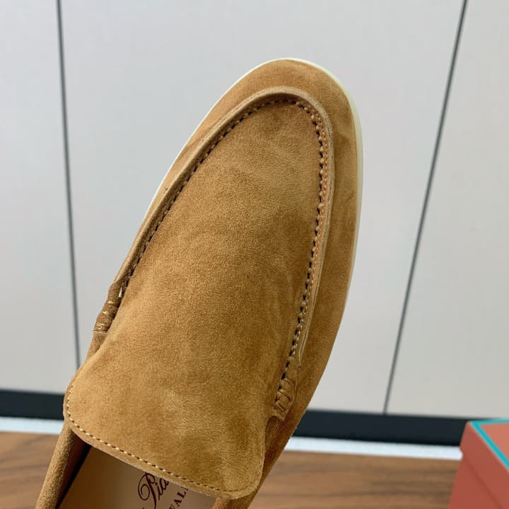 Loro Piana Glossy Cashmere Loafers in Blush Pink Suede