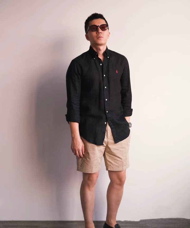 Ralph Lauren Unisex Oxford Long Sleeve Shirt in Black