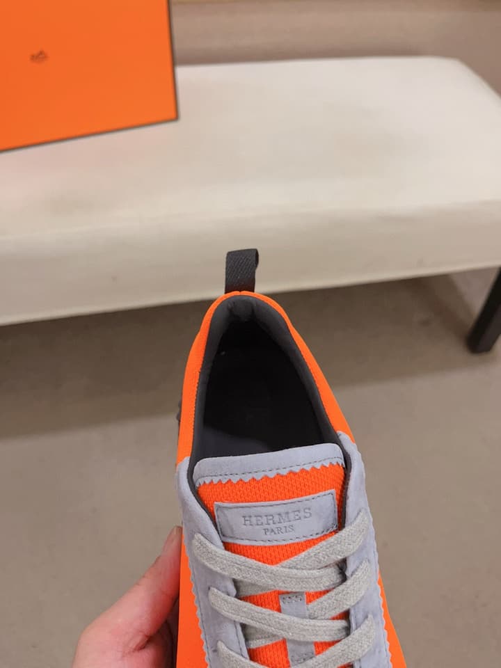 Hermès Men's Classic Driving Shoes in Charcoal With Blue Sole