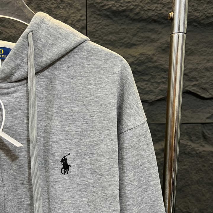 Ralph Lauren Embroidered Pony Hooded Zipper Jacket in Black