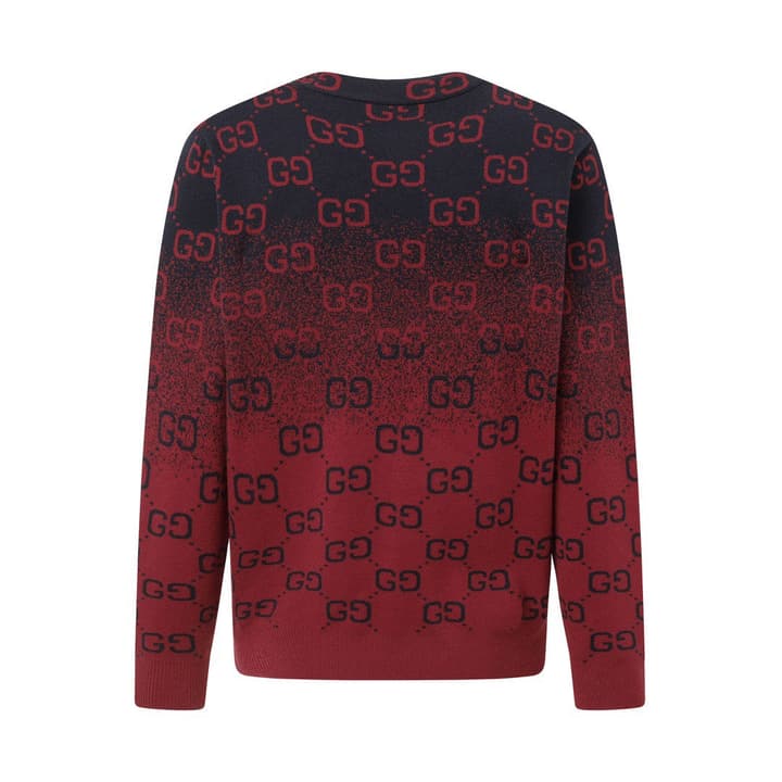 Gucci Logo Knit Crewneck Sweater in Green Gradient Logo Knit