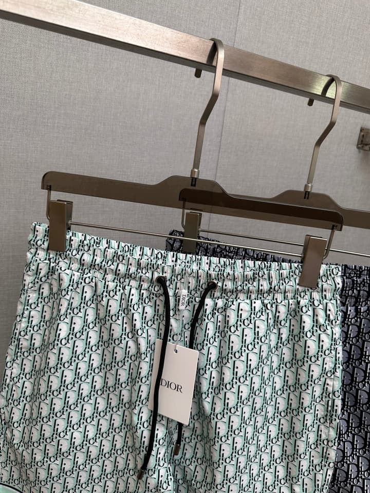 Dior Men's Casual Beach Shorts – 2025SS Collection in Black Dior Band Monogram
