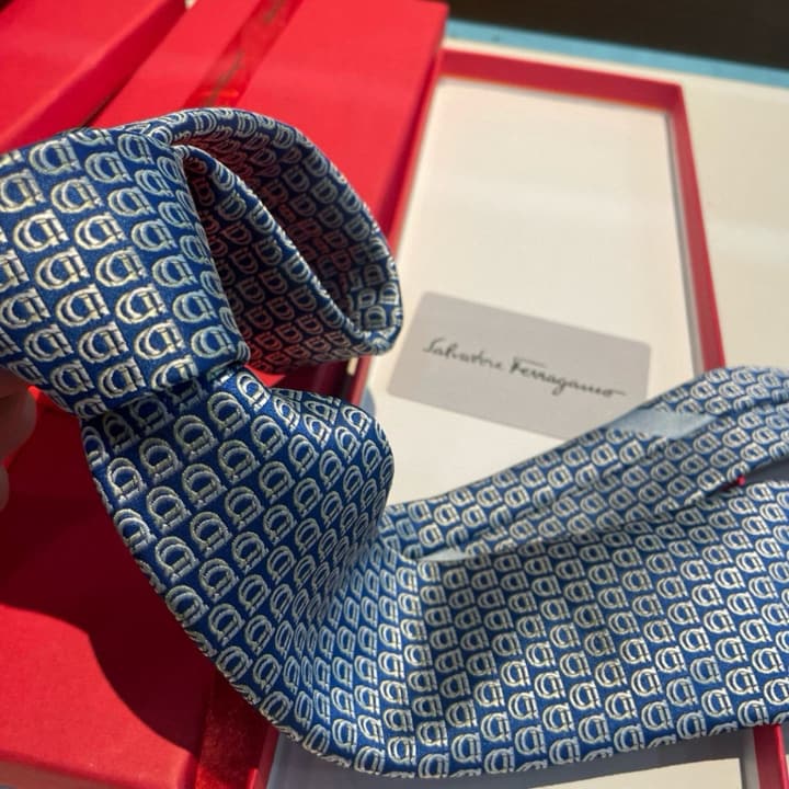 Ferragamo Men's Silk Tie Series in Burgundy