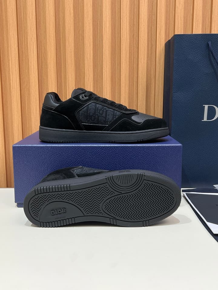 Dior B27 Unisex Sneakers – 2025 Collection in Black And Khaki Oblique