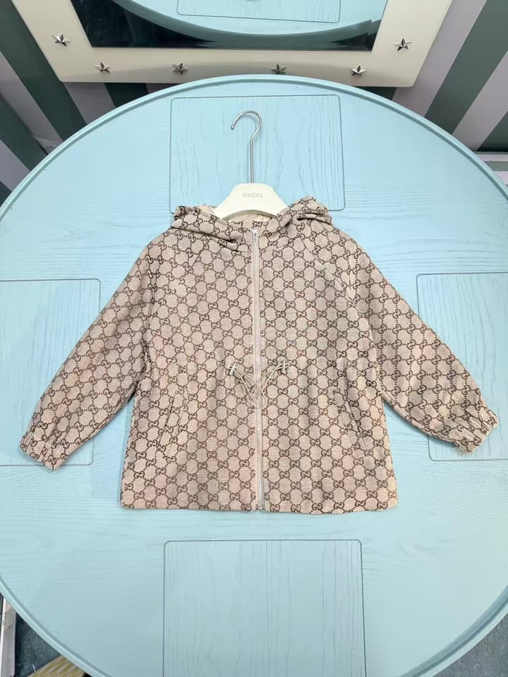 Gucci Children's Trench Coat – Kids Collection – 2025SS in Beige Monogram