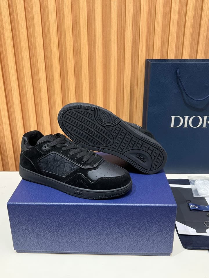 Dior B27 Unisex Sneakers – 2025 Collection in Black And Khaki Oblique